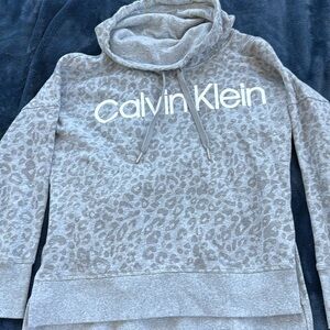Calvin Klein Cheetah Print Cowl Neck Sweater Size Small